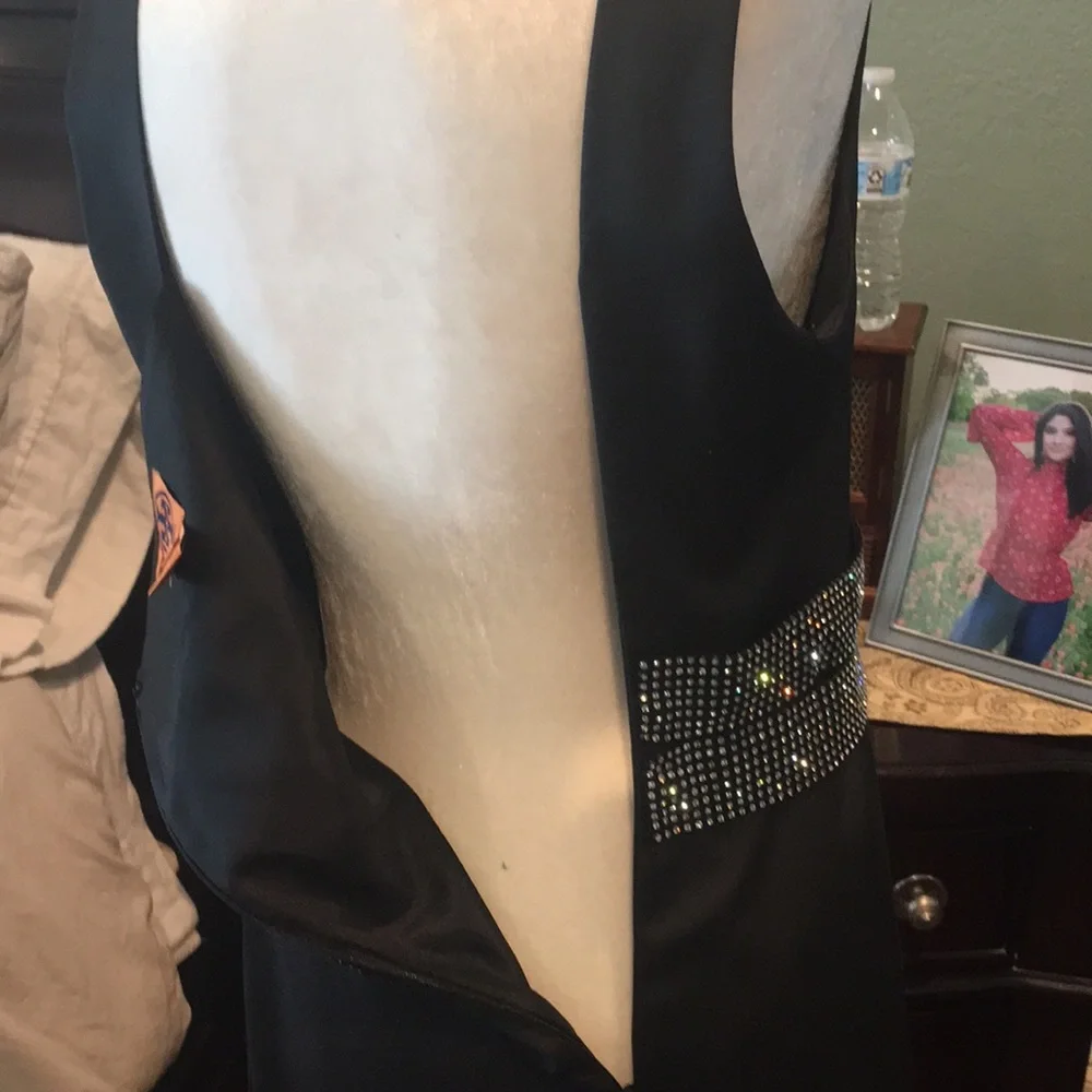 Tory Burch Black Midi Dress with Embellished Waist